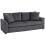 3-Seater Corduroy Sofa, 212cm, Grey 1