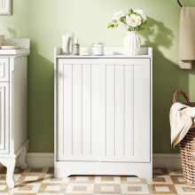 Slim Bathroom Floor Cabinet With Sliding Doors, Toilet Paper Holders