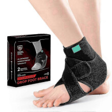 Upgraded Drop Foot Brace for Walking with Shoes, Dual Forefoot Support Plates, Adjustable Stabilizer for Foot Drop, MS a