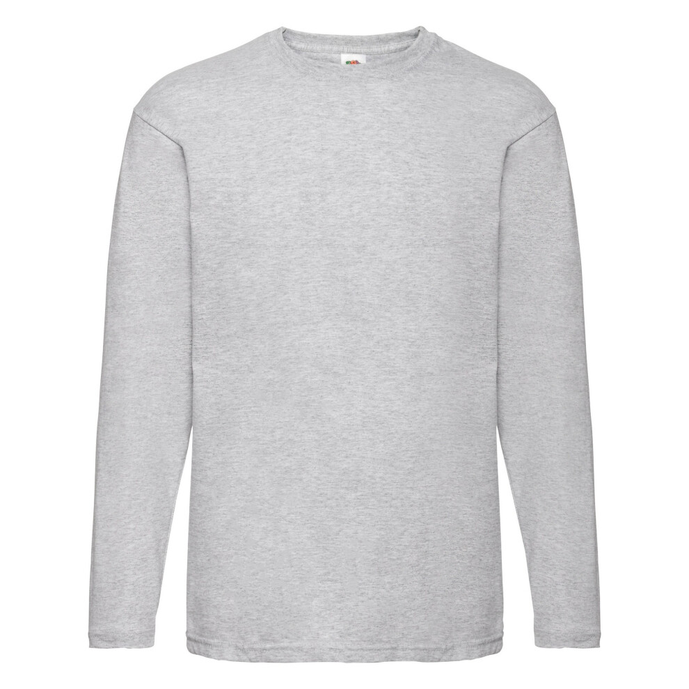 Fruit Of The Loom (5Xl, Heather Grey) Mens Valueweight Crew Neck Long Sleeve T-Shirt