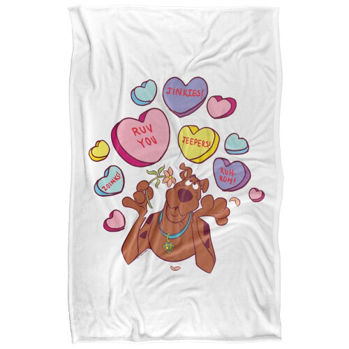 Scooby Doo (152cm x 127cm, Multicoloured) Scooby Doo Candy Soft Touch Valentine's Day Blanket