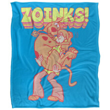 (152cm x 127cm, Multicoloured) Scooby Doo Zoinks Repeat Print Soft Touch Blanket
