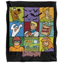(152cm x 127cm, Multicoloured) Scooby Doo Squares Supersoft Blanket