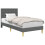 VidaXL vidaXL Bed Frame with Headboard Dark Grey 90 x 190 cm Fabric 4