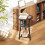 Small Round Side Table with 3 Shelves - Rustic Brown 2