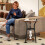 Small Round Side Table with 3 Shelves - Rustic Brown 5