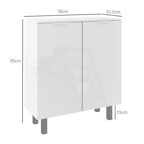 Five-Shelf Shoe Storage Cupboard - White 2