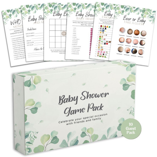 (10 Guest) Baby Shower Games Bundle - 6 Game Bundle