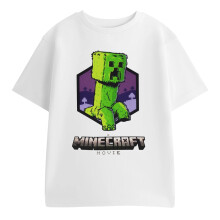 (5-6 Years, White) Minecraft Boys Creeper T-Shirt