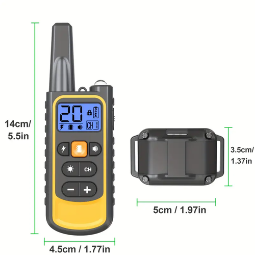 800M Remote Electric Shock Collar Pet Dog Training Anti Bark Rechargeable LCD UK 1