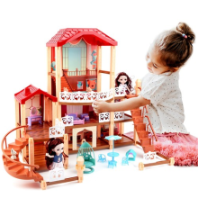 3-Story Castle Fashion Play House Toy Set Portable Doll House Gifts for Kids