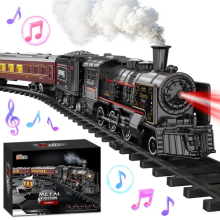 Deluxe Edition Steam Train Set Electric Classic Locomotive Track Toy
