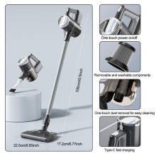 32000Pa Cordless Vacuum Cleaner Hoover Upright Lightweight Handheld Bagless Home