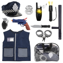 Role Play SWAT Police Force Play Set with Vest Hat Walkie Talkie Kids Toy Gift