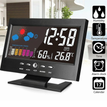 Digital Bedside LED Snooze Alarm Clock Time Temperature Day/Night Mode Clock UK