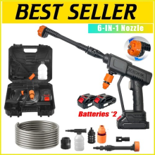 Car Washer Cordless Pressure Washer Jet Portable Water Cleaner Gun + 2 Battery .