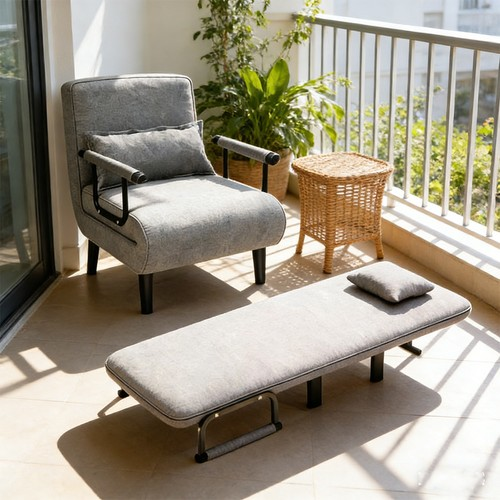 Upholstered 1 Seater Fabric Sofa-Bed Sleeper Couch Sofabed Settee Recliner Bed 2