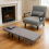 Fabric Sofa Bed Sleeper Couch Sofabed Settee Recliner Beds Folding 190X65CM 3