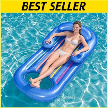 INFLATABLE LOUNGER CHAIR FLOATING ROW BEACH SWIMMING POOL FLOAT AID AIR MAT BED