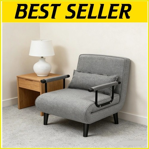Upholstered 1 Seater Fabric Sofa-Bed Sleeper Couch Sofabed Settee Recliner Bed