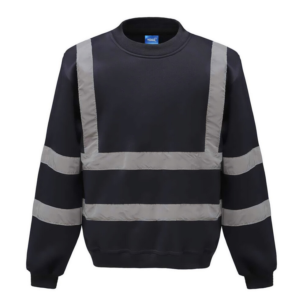 (S, Navy) Yoko Unisex Adult Hi-Vis Sweatshirt 5063527005458