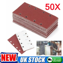 50x Sanding Sheets Hook and Loop Mouse Sanding Pads Sander Rectangle Paper Discs
