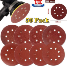 Sanding Discs 5" 125mm 40 60 80 120 240 Grit Orbital Sander Pad Hook Loop Hole