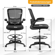 Ergonomikus hálós irodai szék, magas háttámlával, állítható karfákkal