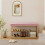 HOMCOM Pink Velvet Shoe Bench with Gold Frame 8