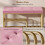 HOMCOM Pink Velvet Shoe Bench with Gold Frame 4