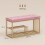 HOMCOM Pink Velvet Shoe Bench with Gold Frame 3