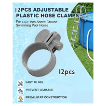 Justerbara Plastslangklämmor för 1-1/4" Rör, Idealiska för Pool- och Trädgårdsslanganslutningar