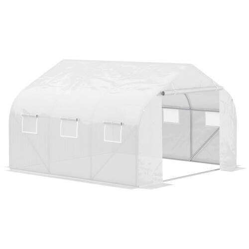 Walk-In Polytunnel Greenhouse 3.5x3x2m White