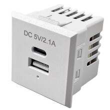 Type-C USB Power Socket QC 2.1A 5V 18W Embedded Recessed Power Socket Square Red Indicator Tablet Socket for PDU UPS