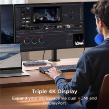 USB-C Hub 12-in-1 Docking Station, 4K -Compatibel VGA Gigabit Ethernet, PD 100W, /TF Kaartlezer, USB 3.0 Adapter