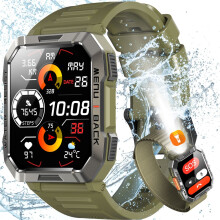 Military Smart Watch for Men (Call Receive/Dial) Rugged Tactical Fitness Tracker