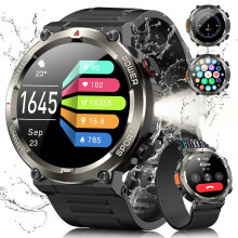 Military Smart Watch for Men (Call Receive/Dial) Rugged Tactical Fitness Tracker