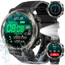Military Rugged Smart Watch for Men with Bluetooth Call(Answer/Make Call) Gift