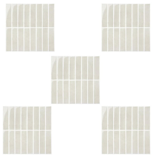 5 Sheets Removable Beige Tile Stickers - Peel & Stick Waterproof Decals for Kitchen & Bathroom