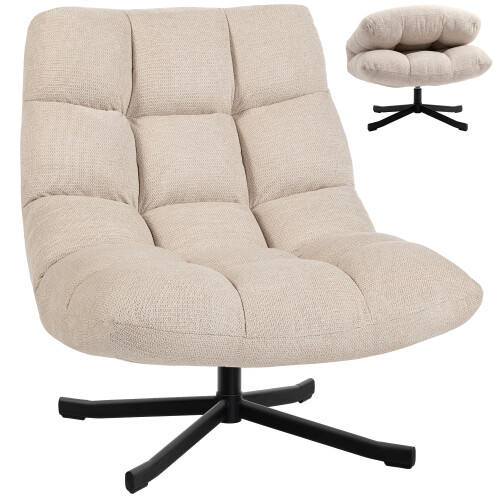 Homcom Butaca de Salón Beige 75 x 95 x 90 cm