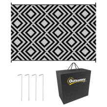 Reversible Outdoor Rug 182x274cm Black