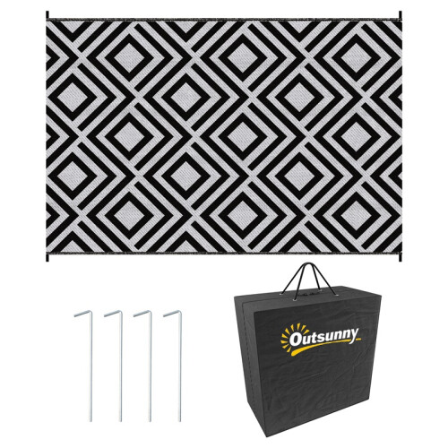 Reversible Outdoor Rug 182x274cm Black