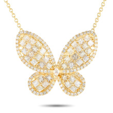 LB Exklusiv: Schmetterlingskette aus 14-karätigem Gelbgold mit 3,73 ct Diamanten, MF24-110623