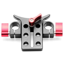Adattatore per supporto teleobiettivo da 15 mm in lega di alluminio con clip di prolunga per fotocamera DSLR 5D3 5D2, rosso