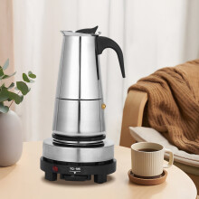 Stal nierdzewna Moka Pot Stovetop Espresso Maker Cafetera Elektryczna kuchenka do kawy 450 ml 9 filiżanek