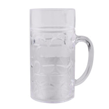 Chope à bière transparente de 950 ml avec anse, réutilisable, compatible lave-vaisselle, en plastique pour une utilisation intérieure et