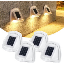 LINLIN Solar Hekverlichting, 4-delige set waterdichte LED-buitenwandlampen, geschikt voor gebruik op terras, trap, zwembad, tuin en patio.