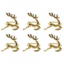Lot de 6 ronds de serviette motif cerf, décorations de table haut de gamme pour hôtels et restaurants de style western, cadeaux de Noël