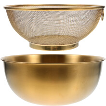 Bol mélangeur, ustensiles de cuisine, passoire à mailles, passoire avec bol, accessoire de cuisine