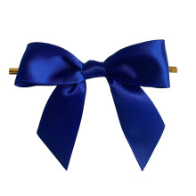 Laços de cetim Bentne Twist Tie, pacote com 50 unidades de 8,6 cm (3,4") para embrulho de presentes e decoração de festas - Azul